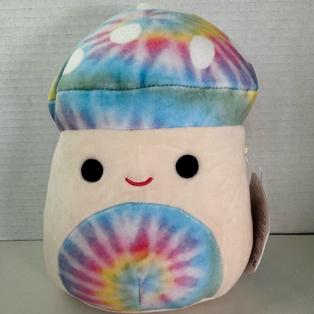 Squishmallows Amusement Squad 8" Kervena the Tie Dyed Mushroom Plush Doll NWT